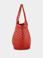Dragon Diffusion Poppy Red Nantucket Big Woven Leather Tote