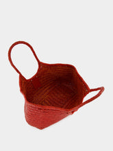 Dragon Diffusion Poppy Red Nantucket Big Woven Leather Tote