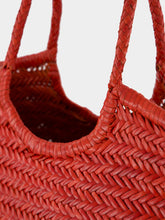 Dragon Diffusion Poppy Red Nantucket Big Woven Leather Tote