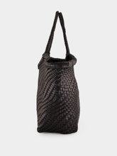 Dragon Diffusion Nantucket Optical Woven Leather Tote in Black