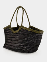 Dragon Diffusion Nantucket Small Black and Khaki Woven Tote