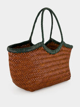 Dragon Diffusion Nantucket Small Tan and Green Woven Tote