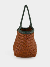 Dragon Diffusion Nantucket Small Tan and Green Woven Tote