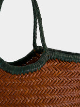 Dragon Diffusion Nantucket Small Tan and Green Woven Tote