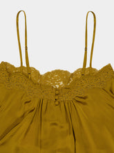 Zimmermann Chartreuse Clash Silk Satin Lace Camisole