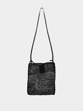 Dragon Diffusion Black Knit Hobo Leather Tote