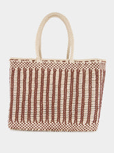 Bali Big Sand and Bordeaux Leather Basket Bag