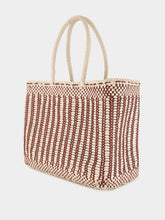 Dragon Diffusion Bali Big Sand and Bordeaux Leather Basket Bag