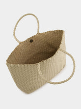 Dragon Diffusion Cream Woven Leather Shoulder Bag
