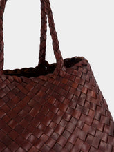 Dragon Diffusion Santa Croce Small Handwoven Brown Leather Tote