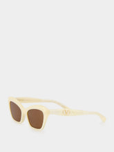 Valentino Garavani Ivory Dauphin Sunglasses in Recycled Acetate