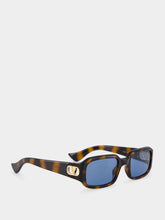 Valentino Garavani Tortoiseshell and Blue Vain Light Bio Inject Sunglasses