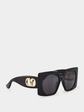 Valentino Garavani Black Vain Bold Sunglasses in Recycled Acetate