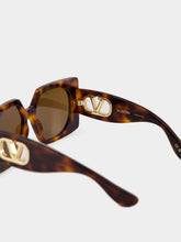 Valentino Garavani Tortoiseshell Vain Bold Sunglasses in Recycled Acetate