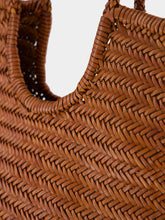 Dragon Diffusion Tan NS Diagonal Triple Jump Leather Tote