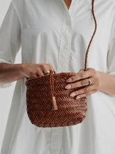 Dragon Diffusion Tan Minsu Woven Leather Crossbody Bag