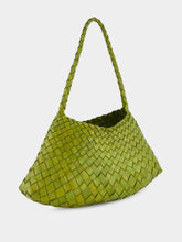 Dragon Diffusion Bamboo Green Woven Leather Baguette Bag