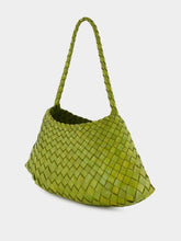 Dragon Diffusion Bamboo Green Woven Leather Baguette Bag