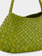 Dragon Diffusion Bamboo Green Woven Leather Baguette Bag
