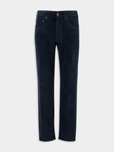 Boglioli Dark Blue Regular Fit Corduroy Trousers