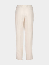 Boglioli Light Beige Straight Fit Linen Trousers