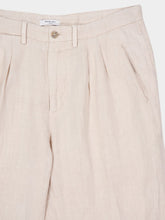 Boglioli Light Beige Straight Fit Linen Trousers