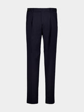 Boglioli Blue Stretch Wool Tailored Trousers
