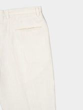 Boglioli White Linen Straight Fit Trousers