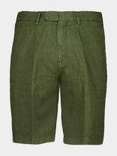 Boglioli Khaki Green Linen Shorts