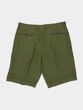 Boglioli Khaki Green Linen Shorts