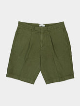 Boglioli Khaki Green Linen Shorts