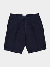Boglioli Navy Blue Linen Shorts