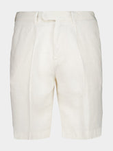 Boglioli White Linen Shorts