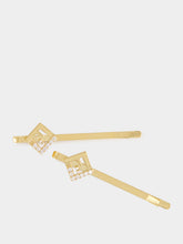 Fendi Gold FF Crystal Hair Clips Set