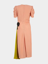 Valentino Garavani Pink Draped Midi Dress with Contrast