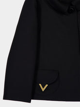 Valentino Garavani Black Crepe Couture Jacket with V Detail