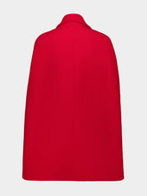 Valentino Garavani Red Drill Double Cape with V Gold