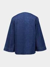 Valentino Garavani Blue Denim Chambray V-Neck Shirt