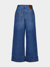 Valentino Garavani Blue Denim Trousers with Cuffs