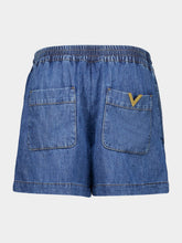 Valentino Garavani Blue Denim Chambray Shorts