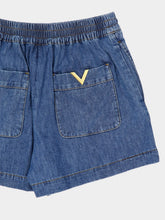 Valentino Garavani Blue Denim Chambray Shorts