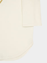 Valentino Garavani Ivory Long-Sleeve Wool Top with V Detail