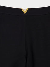 Valentino Garavani Black Crepe Couture Virgin Wool Shorts with V Detail