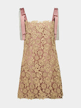 Valentino Garavani Beige Guipure Flower Mix Mini Dress