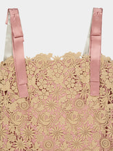 Valentino Garavani Beige Guipure Flower Mix Mini Dress