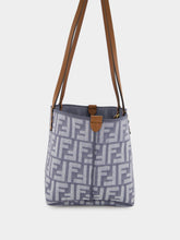 Fendi Blue Small Roll FF Jacquard Shopper