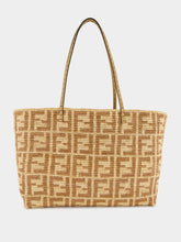 Fendi Beige Roll Large Raffia Crochet Shopper