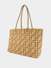 Fendi Beige Roll Large Raffia Crochet Shopper