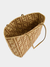 Fendi Beige Roll Large Raffia Crochet Shopper