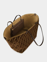 Fendi Dark Brown Roll Large Jacquard Velvet Shoulder Bag